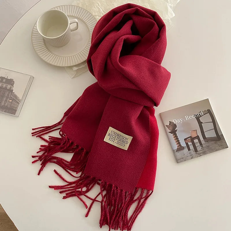 Luxury Autumn/Winter Cashmere Scarf - Tassel Shawl & Wrap.-Nilah Store