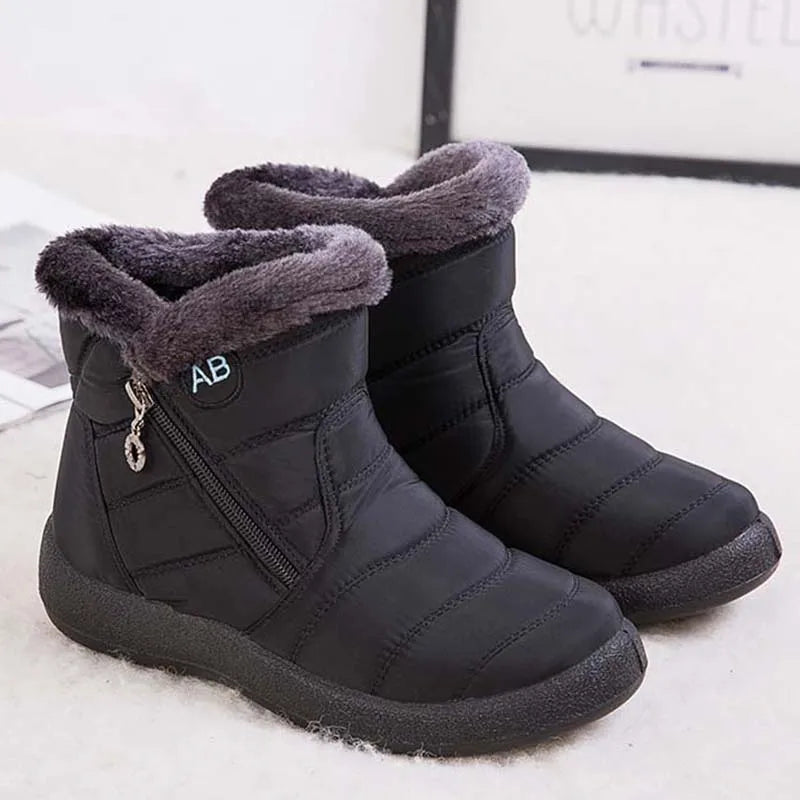 Soft Fur Winter Boots for Women, Waterproof & Comfortable.-Nilah Store