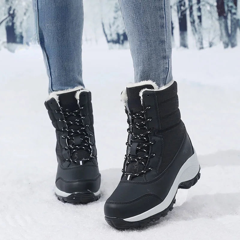 Women's Waterproof Chunky Platform Ankle Snow Boots.-Nilah Store