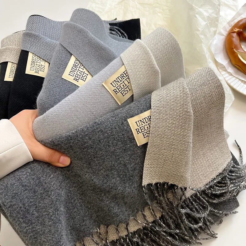 Luxury Autumn/Winter Cashmere Scarf - Tassel Shawl & Wrap.-Nilah Store