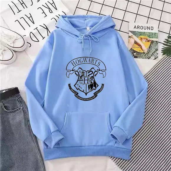 Y2K Hogwarts Printed Hoodie Women Oversized Casual Fleece Sweatshirt.-Nilah Store