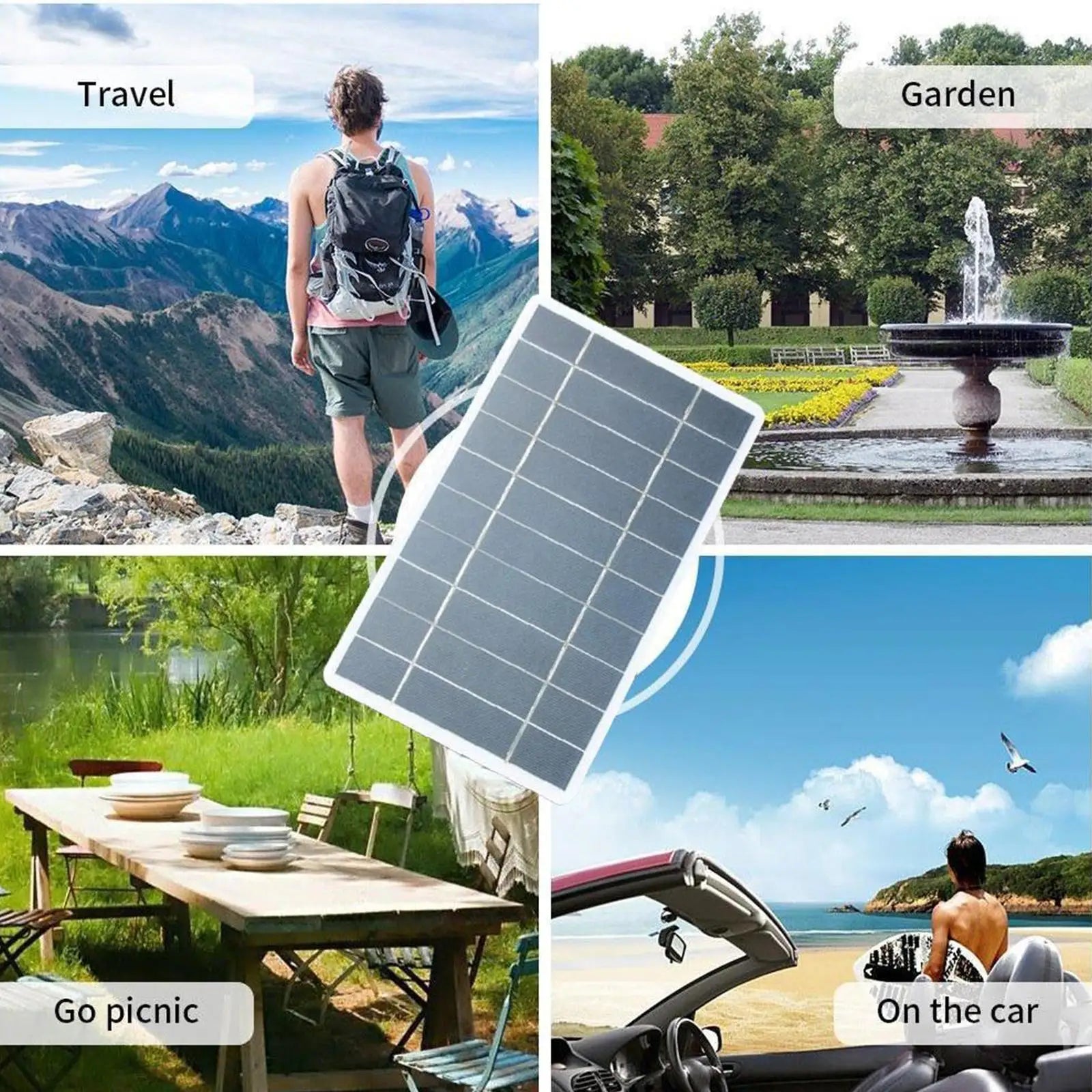 Portable Solar Panel 5V 2W Solar Plate with USB .-Nilah Store