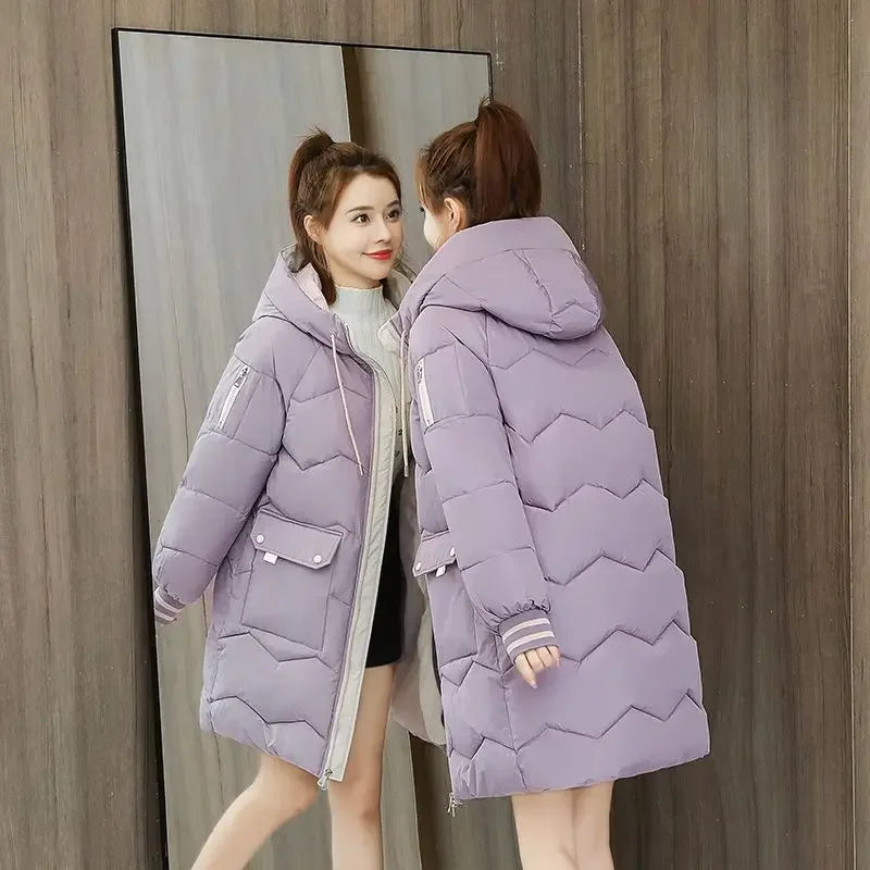 Winter Women Hooded Down Parka Jacket.