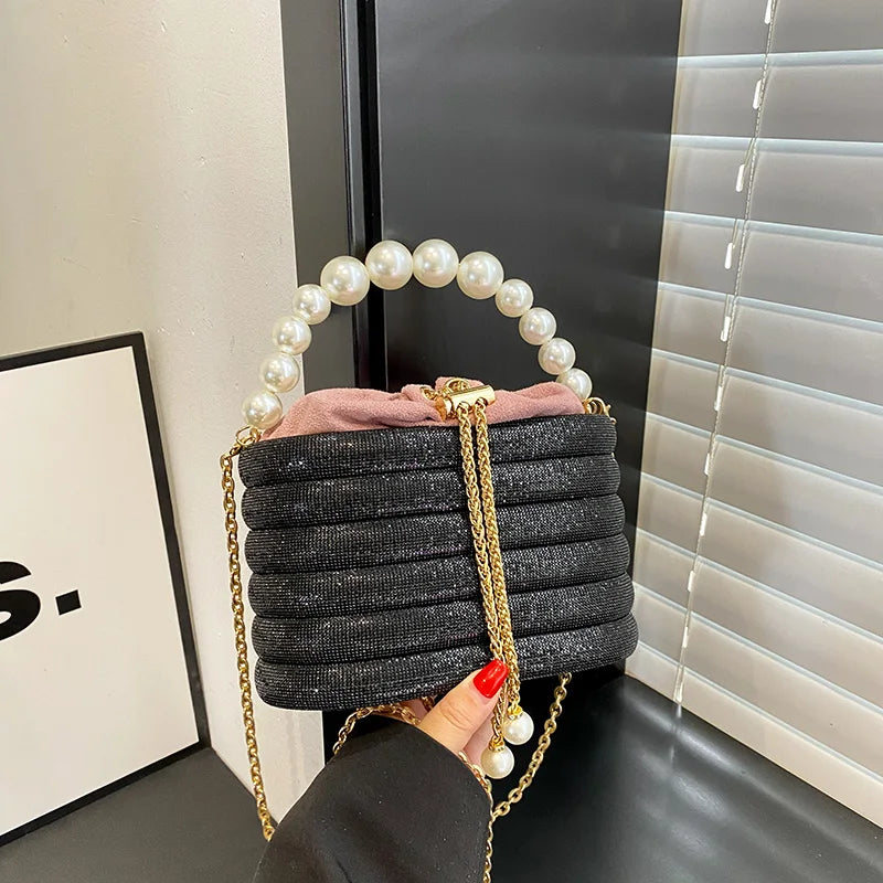 Pearl Beads Chain Crossbody Luxury Evening Purses For Women-Nilah Store