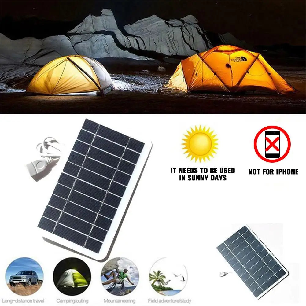 Portable Solar Panel 5V 2W Solar Plate with USB .-Nilah Store