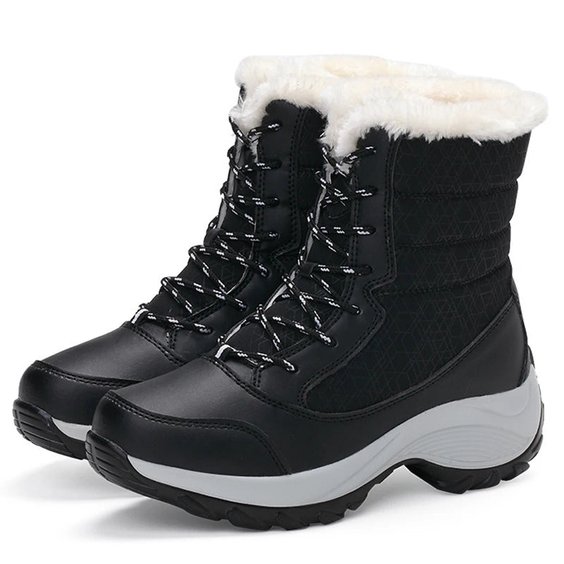 Women's Waterproof Chunky Platform Ankle Snow Boots.-Nilah Store