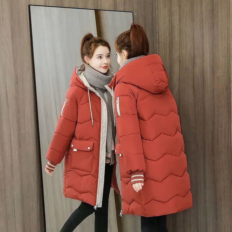 Winter Women Hooded Down Parka Jacket.