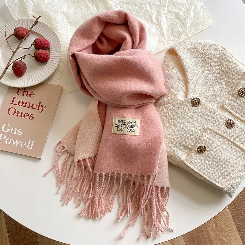 Luxury Autumn/Winter Cashmere Scarf - Tassel Shawl & Wrap.-Nilah Store