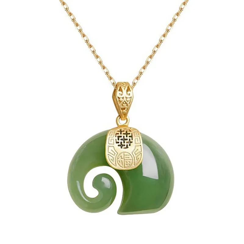 Hetian Jade Elephant pendant .-Nilah Store