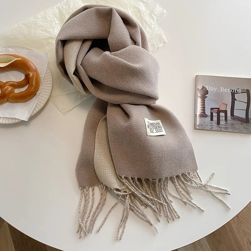 Luxury Autumn/Winter Cashmere Scarf - Tassel Shawl & Wrap.-Nilah Store