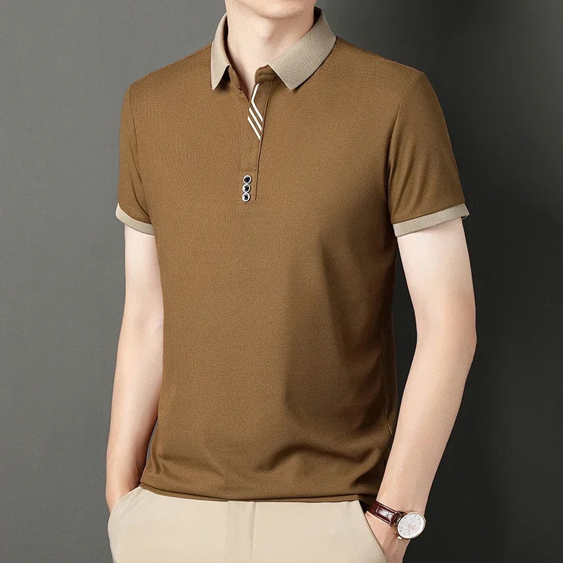 Men's short-sleeved polo shirt.-Nilah Store