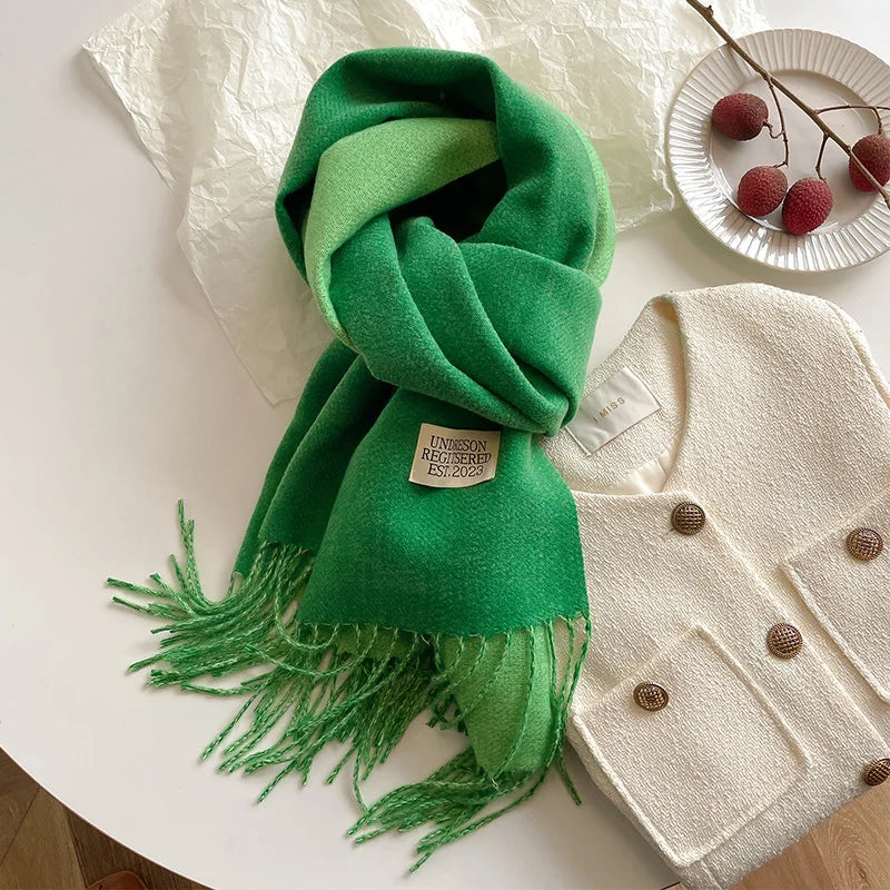 Luxury Autumn/Winter Cashmere Scarf - Tassel Shawl & Wrap.-Nilah Store