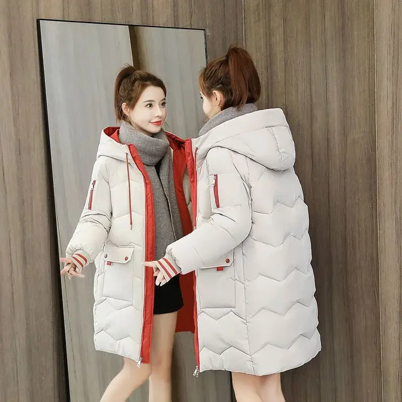 Winter Women Hooded Down Parka Jacket.