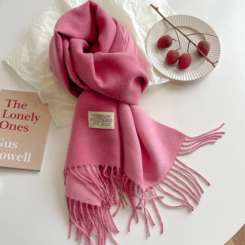 Luxury Autumn/Winter Cashmere Scarf - Tassel Shawl & Wrap.-Nilah Store