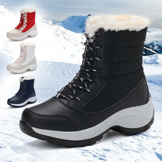 Women's Waterproof Chunky Platform Ankle Snow Boots.-Nilah Store