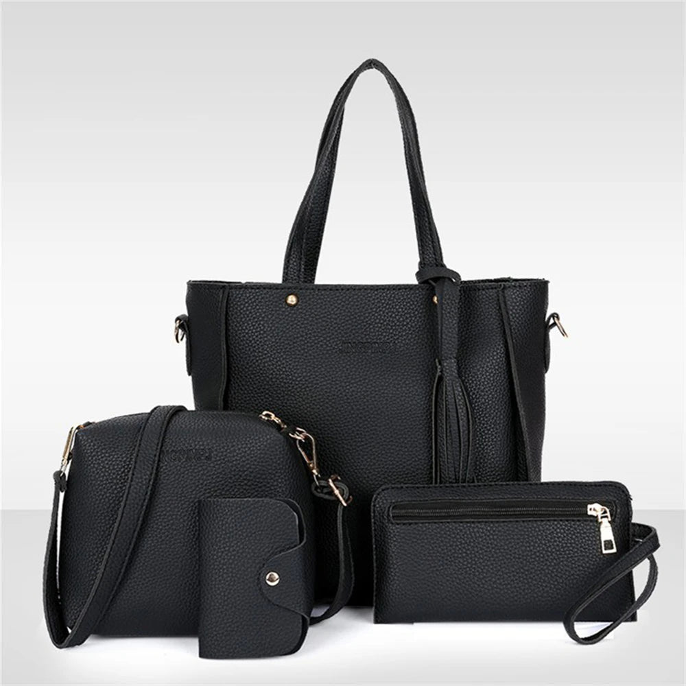 4 Piece Set Versatile PU Leather Bag for Women.-Nilah Store