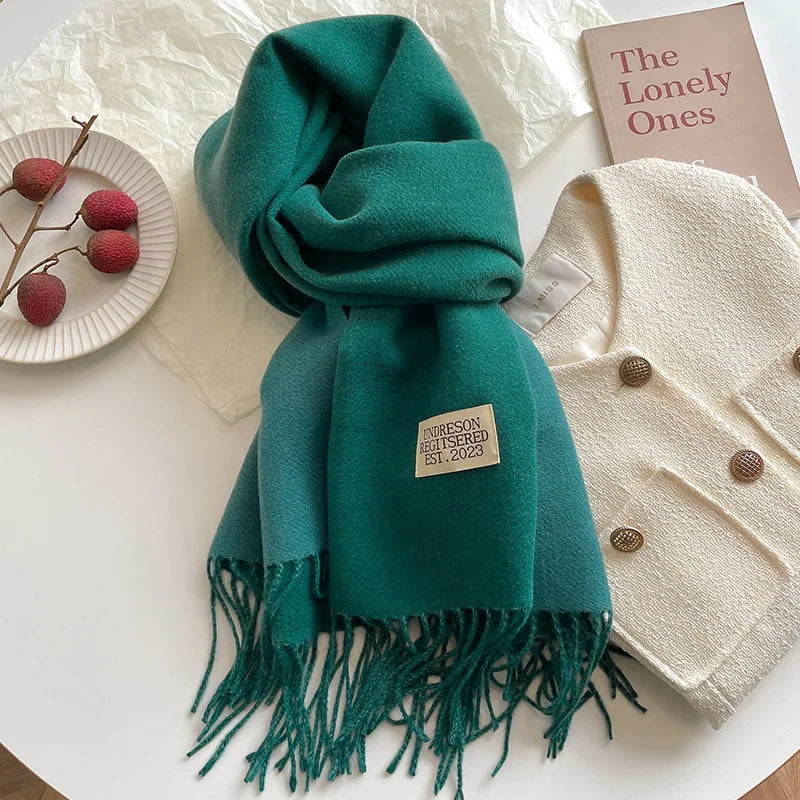 Luxury Autumn/Winter Cashmere Scarf - Tassel Shawl & Wrap.-Nilah Store