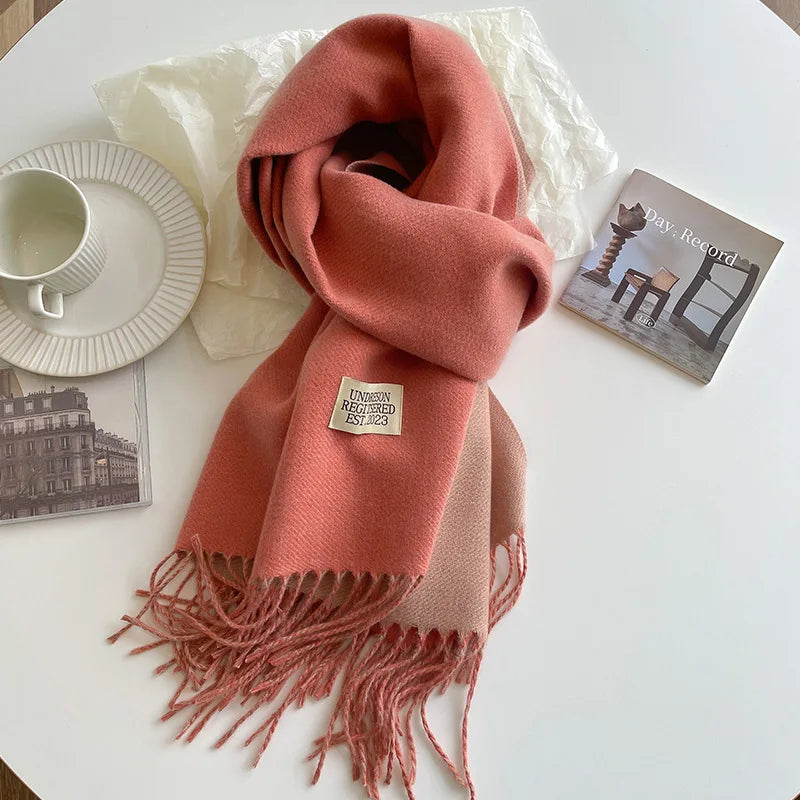 Luxury Autumn/Winter Cashmere Scarf - Tassel Shawl & Wrap.-Nilah Store