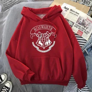 Y2K Hogwarts Printed Hoodie Women Oversized Casual Fleece Sweatshirt.-Nilah Store