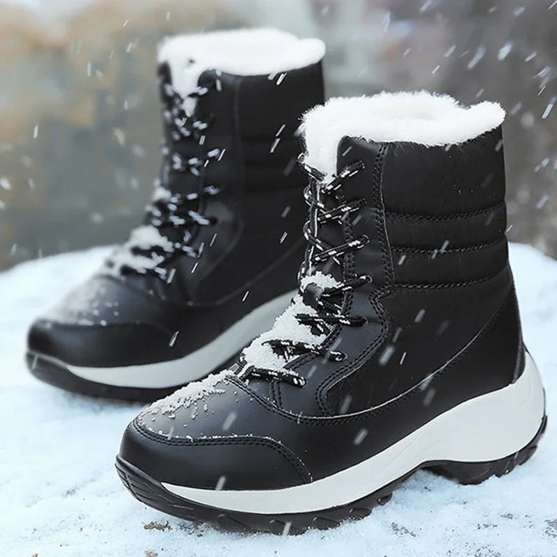 Women's Waterproof Chunky Platform Ankle Snow Boots.-Nilah Store