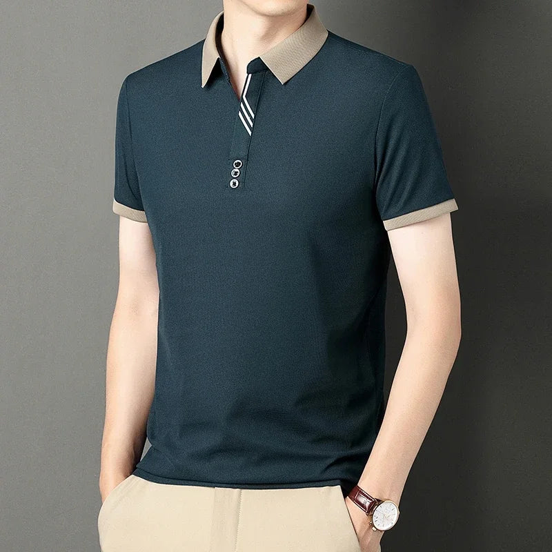 Men's short-sleeved polo shirt.-Nilah Store