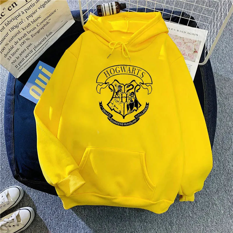 Y2K Hogwarts Printed Hoodie Women Oversized Casual Fleece Sweatshirt.-Nilah Store