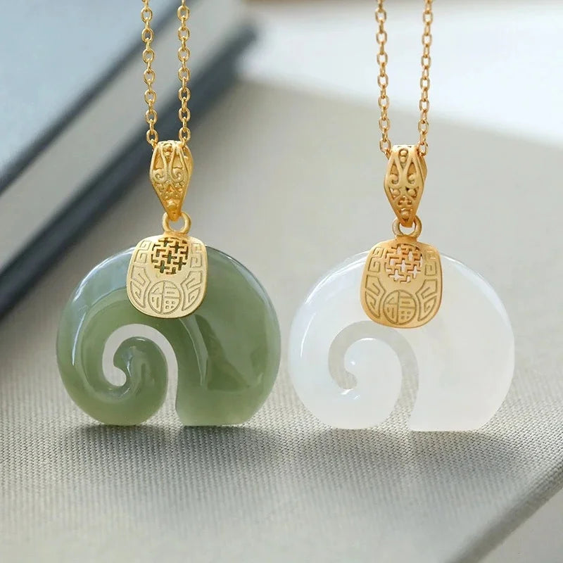 Hetian Jade Elephant pendant .-Nilah Store