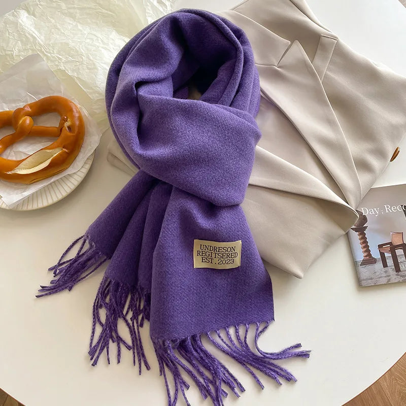 Luxury Autumn/Winter Cashmere Scarf - Tassel Shawl & Wrap.-Nilah Store