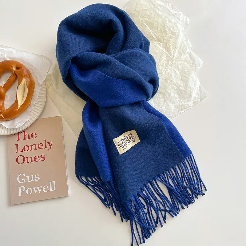 Luxury Autumn/Winter Cashmere Scarf - Tassel Shawl & Wrap.-Nilah Store