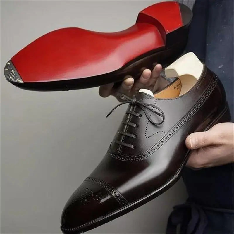 Men's Red Sole Oxford Brogue Shoes - Fashion, Casual, & Dressy.-Nilah Store