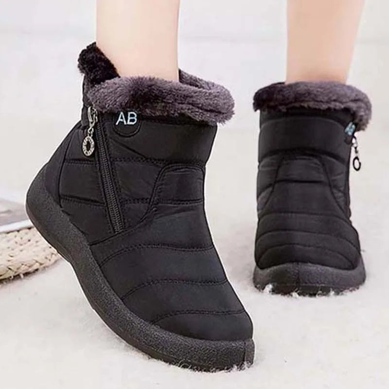 Soft Fur Winter Boots for Women, Waterproof & Comfortable.-Nilah Store