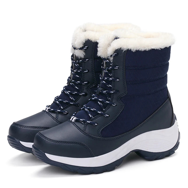 Women's Waterproof Chunky Platform Ankle Snow Boots.-Nilah Store