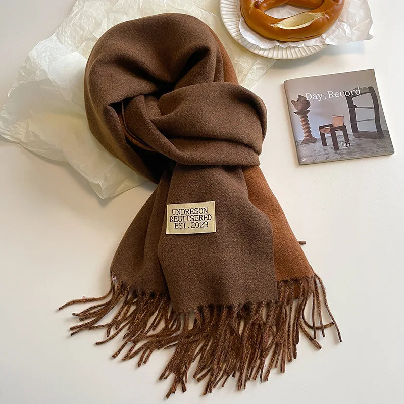 Luxury Autumn/Winter Cashmere Scarf - Tassel Shawl & Wrap.-Nilah Store