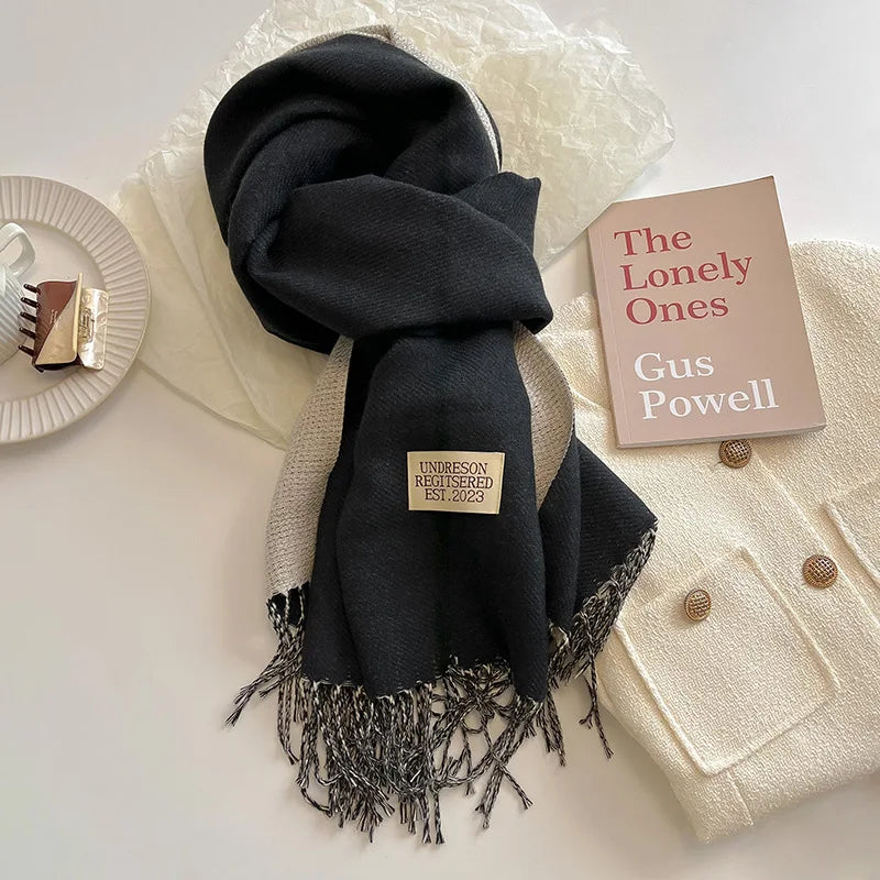 Luxury Autumn/Winter Cashmere Scarf - Tassel Shawl & Wrap.-Nilah Store