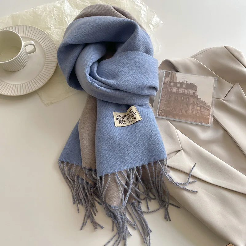 Luxury Autumn/Winter Cashmere Scarf - Tassel Shawl & Wrap.-Nilah Store