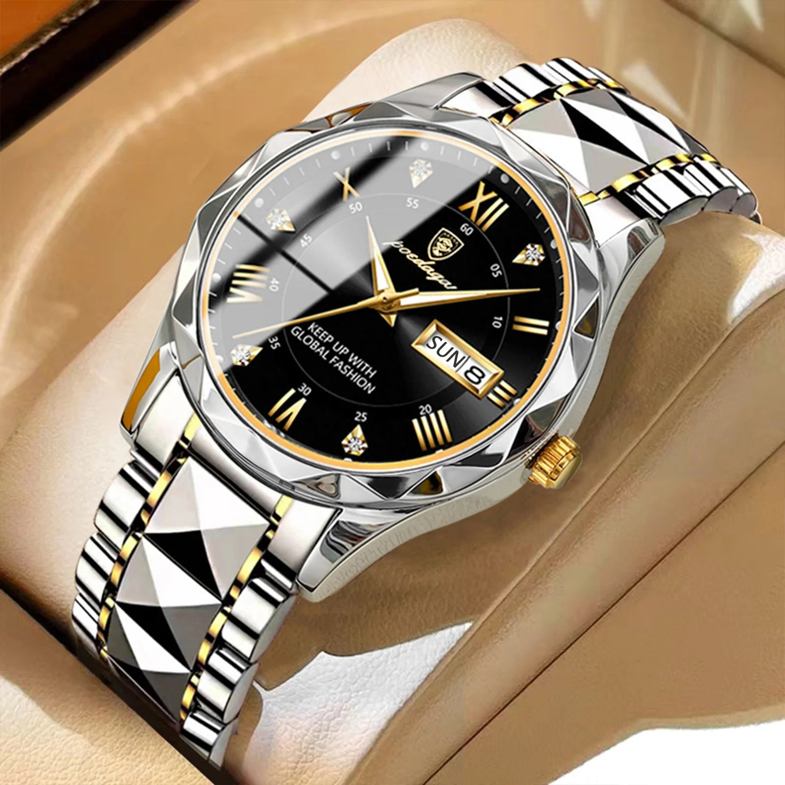 Men Watches Stainless Steel Quartz-Nilah Store