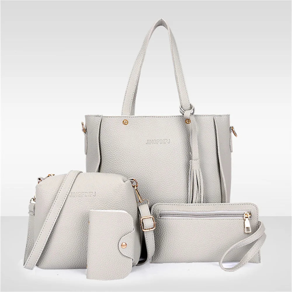 4 Piece Set Versatile PU Leather Bag for Women.-Nilah Store