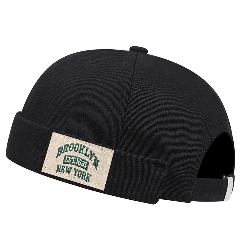 Caps BROOKLYN beanie fabric label without strap Skullies cap.-Nilah Store