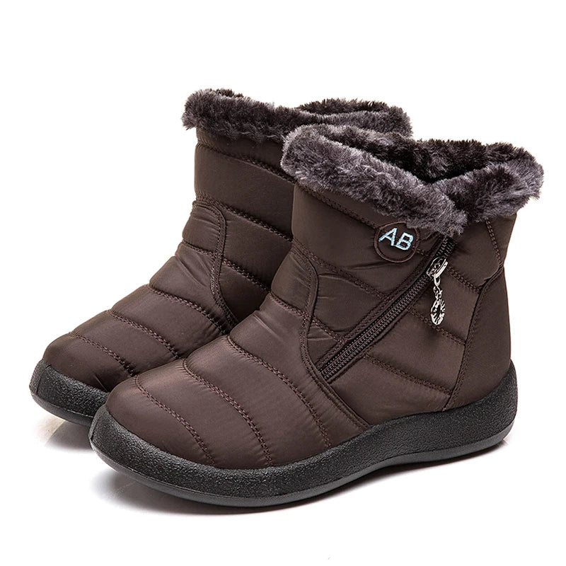 Soft Fur Winter Boots for Women, Waterproof & Comfortable.-Nilah Store