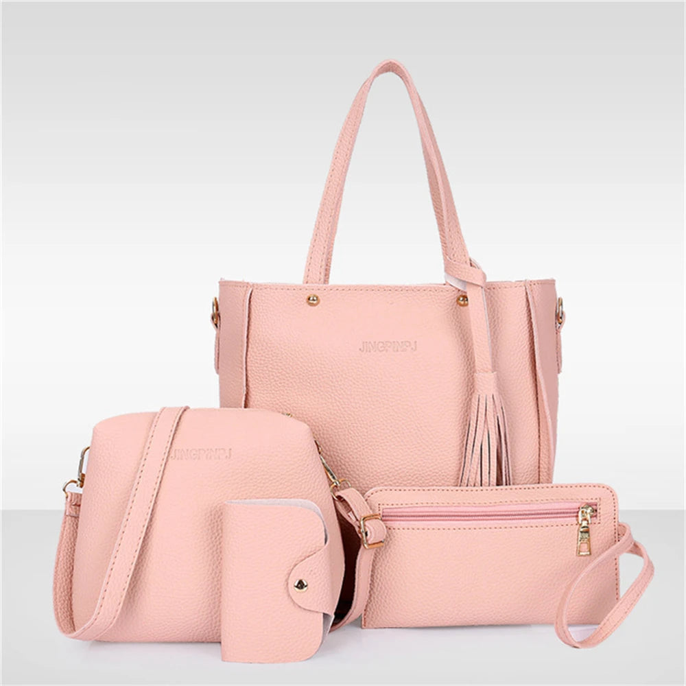 4 Piece Set Versatile PU Leather Bag for Women.-Nilah Store