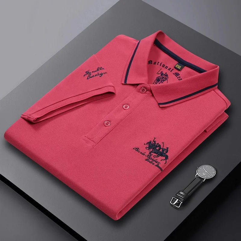 Mens Embroidered Polo Shirts Short Sleeve .-Nilah Store