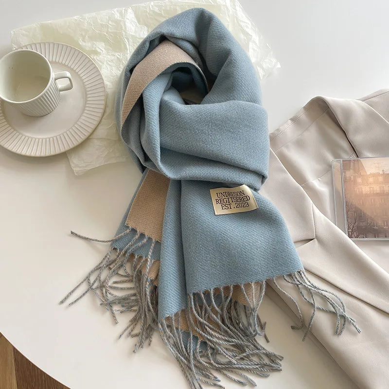 Luxury Autumn/Winter Cashmere Scarf - Tassel Shawl & Wrap.-Nilah Store