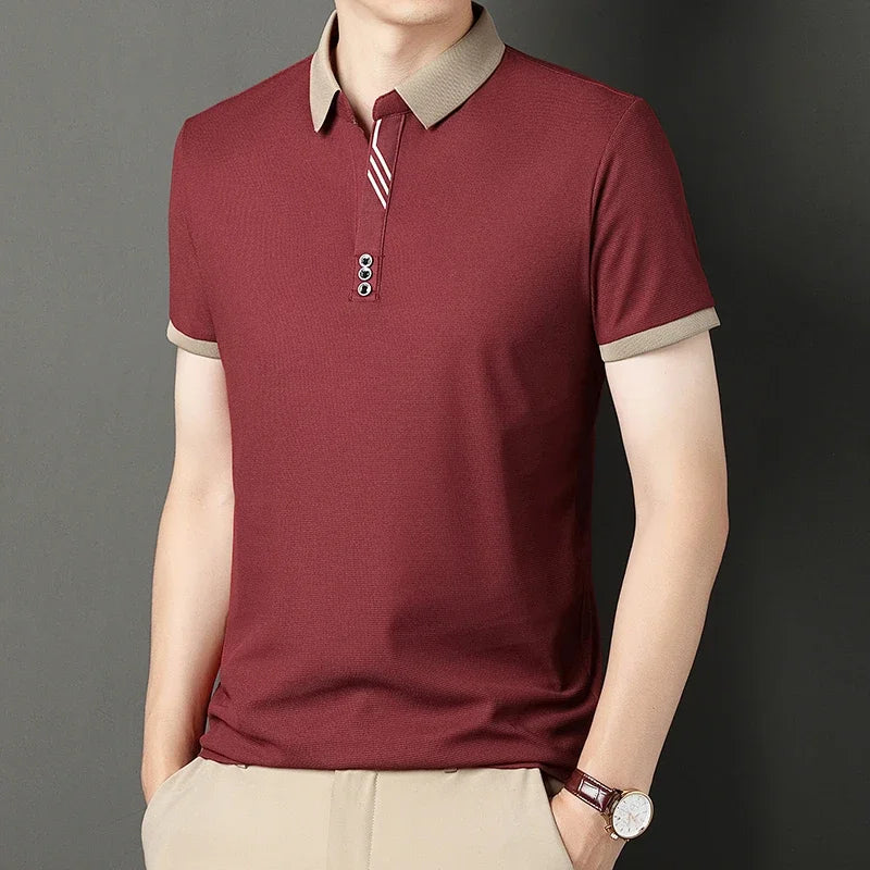 Men's short-sleeved polo shirt.-Nilah Store