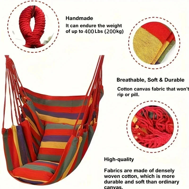 Comfortable canvas hammock chair .-Nilah Store