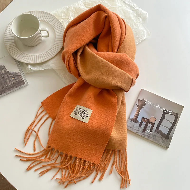 Luxury Autumn/Winter Cashmere Scarf - Tassel Shawl & Wrap.-Nilah Store