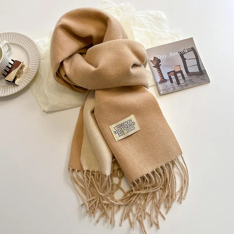 Luxury Autumn/Winter Cashmere Scarf - Tassel Shawl & Wrap.-Nilah Store