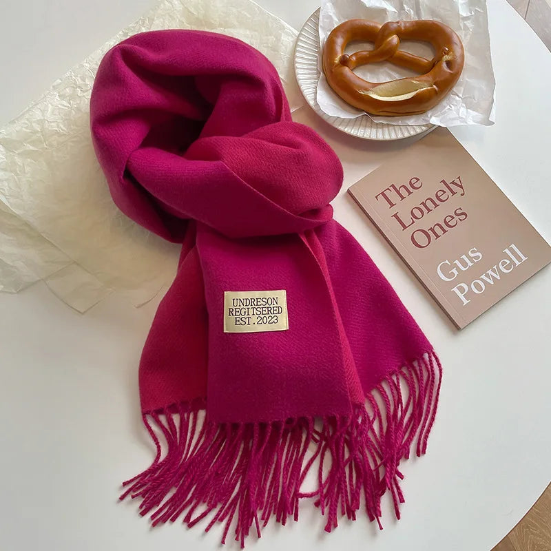 Luxury Autumn/Winter Cashmere Scarf - Tassel Shawl & Wrap.-Nilah Store