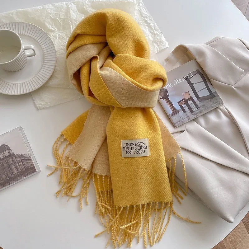 Luxury Autumn/Winter Cashmere Scarf - Tassel Shawl & Wrap.-Nilah Store