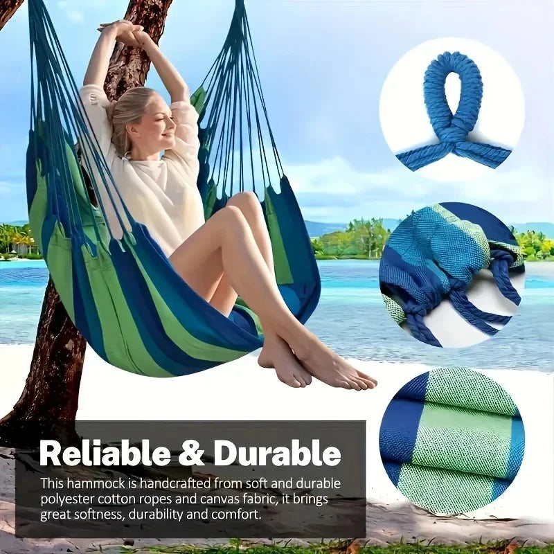 Comfortable canvas hammock chair .-Nilah Store