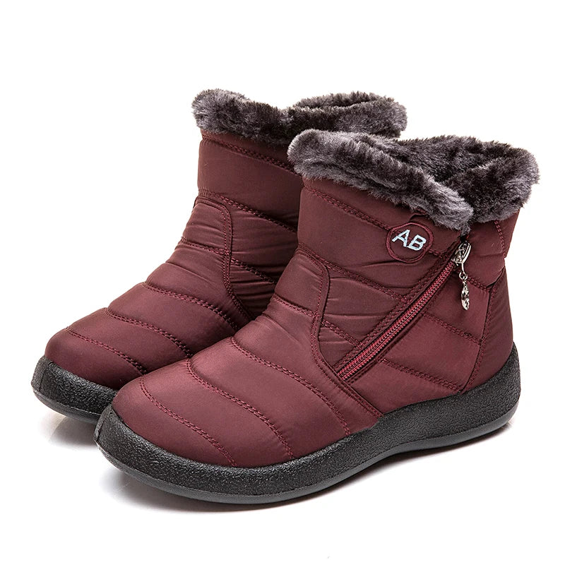 Soft Fur Winter Boots for Women, Waterproof & Comfortable.-Nilah Store